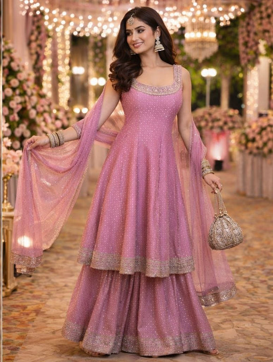 Taj Anarkali Sharara Set